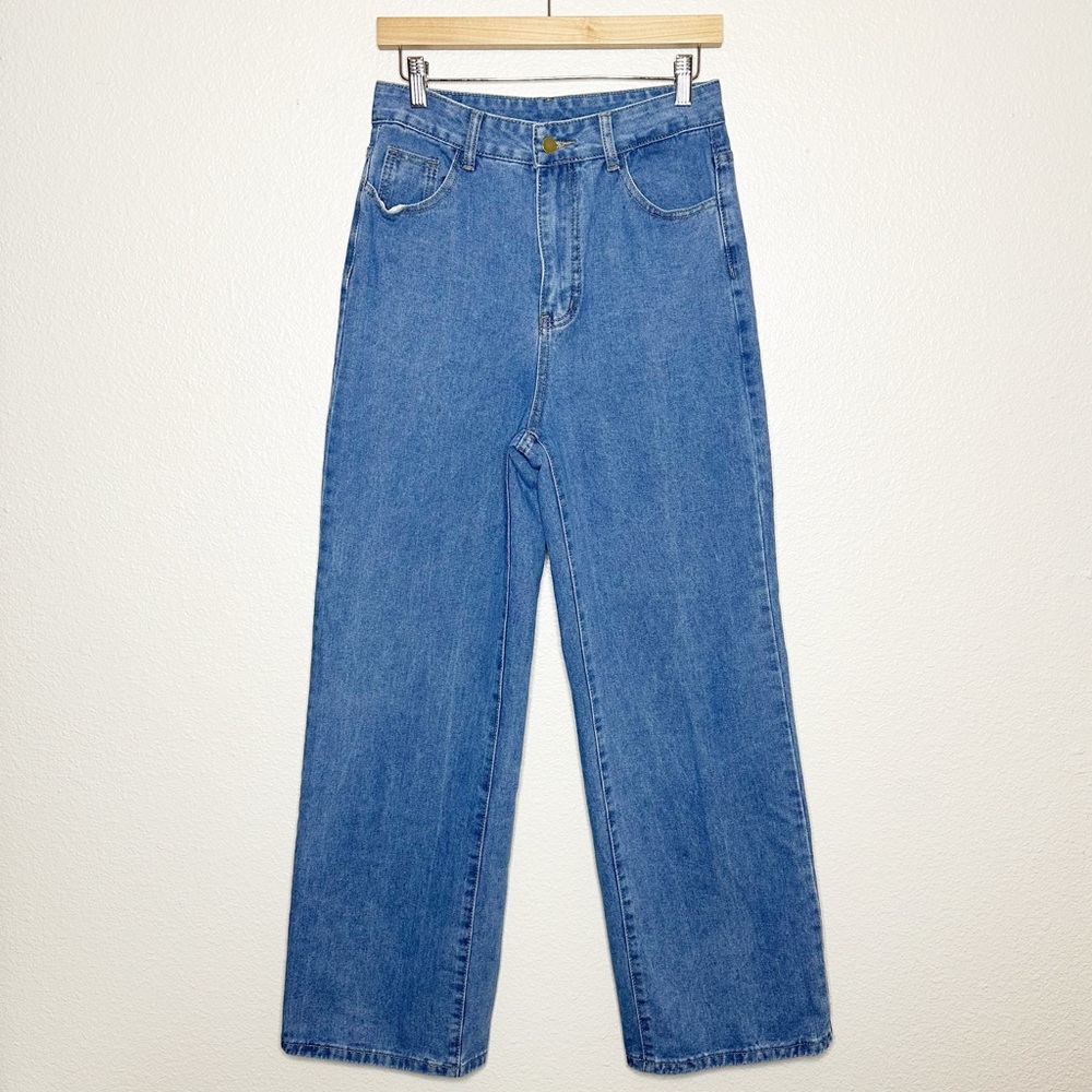 Super High Rise Wide Straight Leg Blue Jeans Women’s Size 28